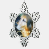 Ihre Haustier Fotoweihnachtsschneeflocke Schneeflocken Zinn-Ornament (Rechts)