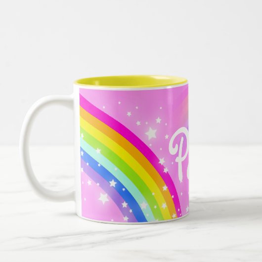 Ihre hellrosa Tasse des Namens (Links)