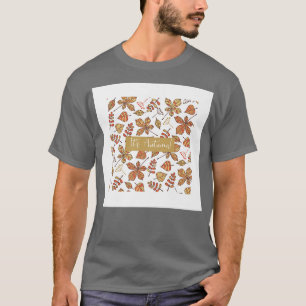 Ihre Herbstlaub im Herbst Zeichnete Brown White Pr T-Shirt