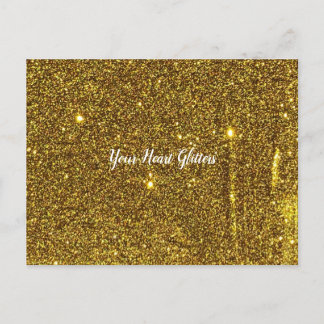 Ihre Herz-Glitzer Gold Glitzer Postkarte