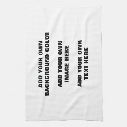 Ihre Hintergrundfarbe, Ihr Bild, Ihr eigener Text Geschirrtuch (Vertikal)