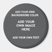 Ihre Hintergrundfarbe, Ihr Bild, Ihr eigener Text Magnet (Vorne)