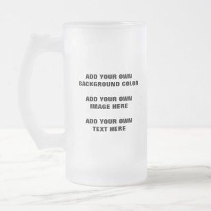 Ihre Hintergrundfarbe, Ihr Bild, Ihr eigener Text Mattglas Bierglas