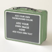 Ihre Hintergrundfarbe, Ihr Bild, Ihr eigener Text Metall Brotdose (Rückseite)