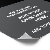 Ihre Hintergrundfarbe, Ihr Bild, Ihr eigener Text Poster (Ecke)