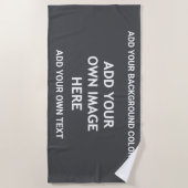 Ihre Hintergrundfarbe, Ihr Bild, Ihr eigener Text Strandtuch (Vorderseite)