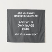 Ihre Hintergrundfarbe, Ihr Bild, Ihr eigener Text Wandteppich (Vorderseite (Horizontal))