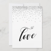 Ihre Hochzeit Herz Skript Silver Confetti Einladung (Rückseite)