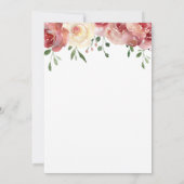 Ihre Hochzeitskalligraphie, Burgund, Rose mit Blus Einladung (Rückseite)