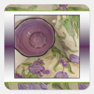 Ihre Hoheit Lila Tulip-Aufkleber Quadratischer Aufkleber