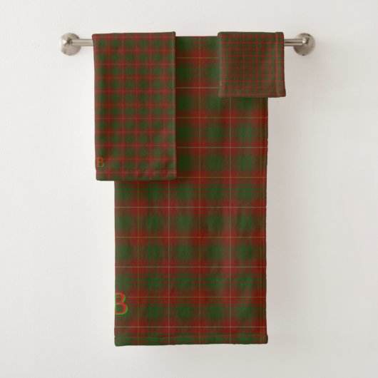 Ihre Initialen auf Bruce Clan tartan Badhandtuch Set (Insitu)