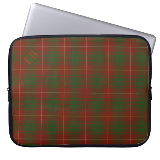 Ihre Initialen auf Bruce Clan tartan Laptopschutzhülle (Vorderseite)