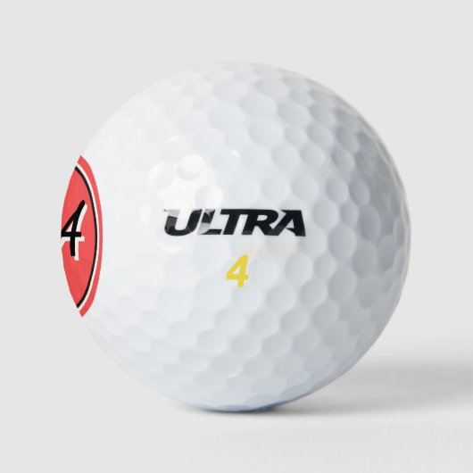 Ihre Initialen in Schwarz und Weiß auf Rot Golfball (Logo)