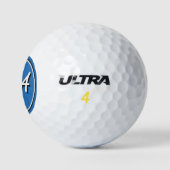 Ihre Initialen in Weiß und Schwarz auf Blau Golfball (Logo)