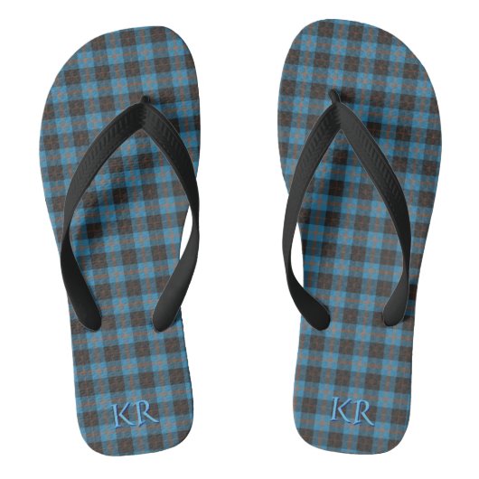 Ihre Initialen über Angus District Ancient Tartan Badesandalen (Fußbett)