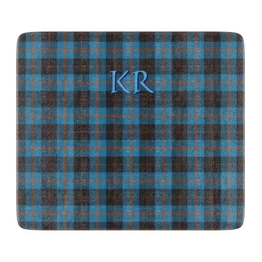 Ihre Initialen über Angus District Ancient Tartan Schneidebrett (Vorderseite)