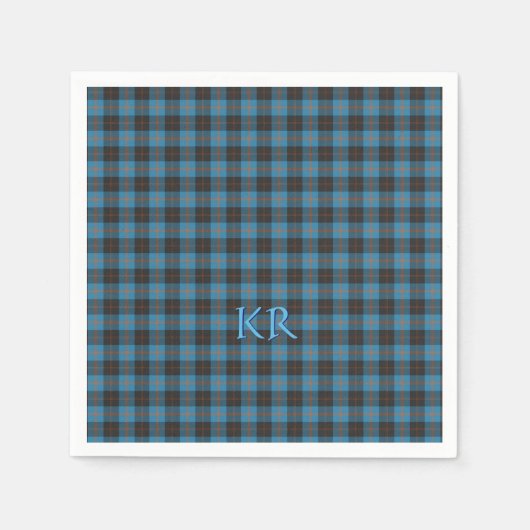 Ihre Initialen über Angus District Ancient Tartan Serviette (Vorderseite)