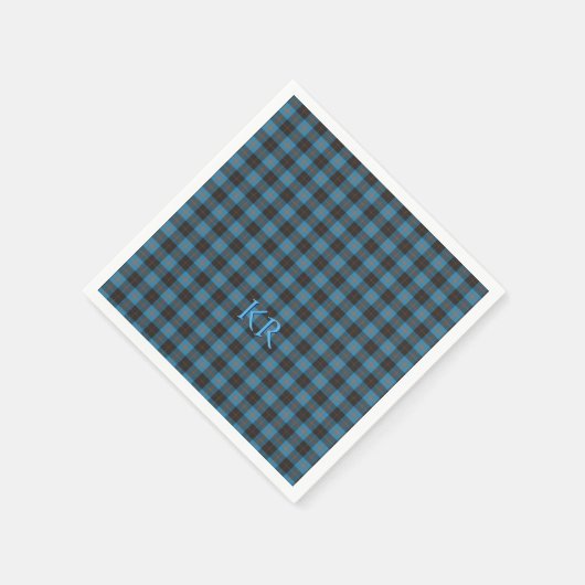 Ihre Initialen über Angus District Ancient Tartan Serviette (Ecke)