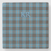 Ihre Initialen über Angus District Ancient Tartan Steinuntersetzer (Vorderseite)