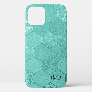 Ihre Initials Mint Green Geometric Case-Mate iPhon iPhone Hülle