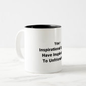 Ihre inspirierenden Zitate Zweifarbige Tasse (Vorderseite Links)