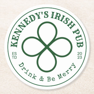 IHRE IRISH PUB Drink & Be Merry Round Paper Coste Runder Pappuntersetzer