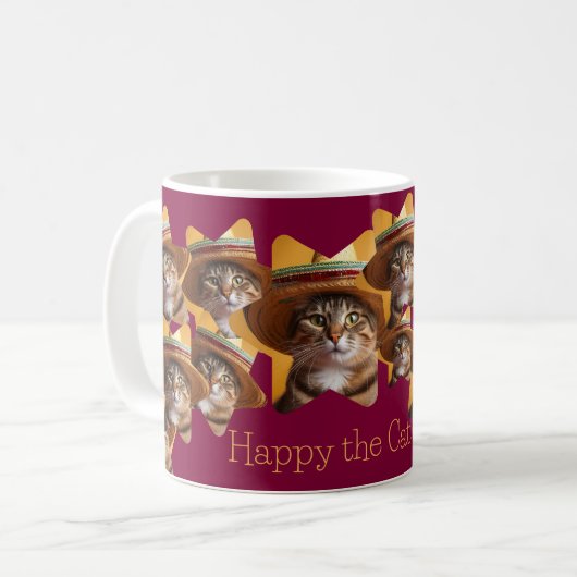 Ihre Katze in einem Collage auf einem Kaffee-Cup Kaffeetasse (Vorderseite Links)