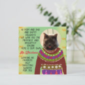 Ihre Katze Personalisierte Weihnachtsflachkarte (Stehend Vorderseite)