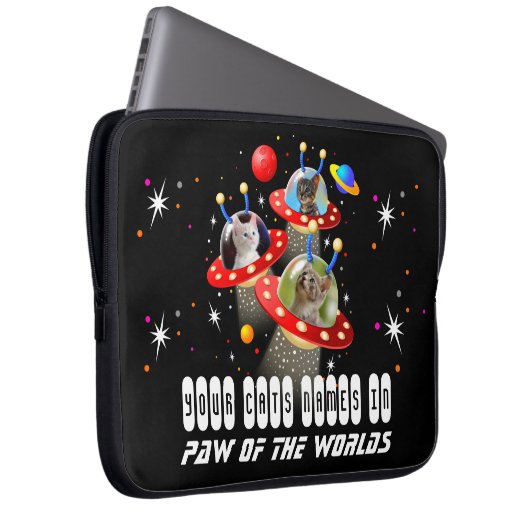 Ihre Katzen in einer Alien Raumschiff UFO Sci Fi F Laptopschutzhülle (Vorne Rechts)
