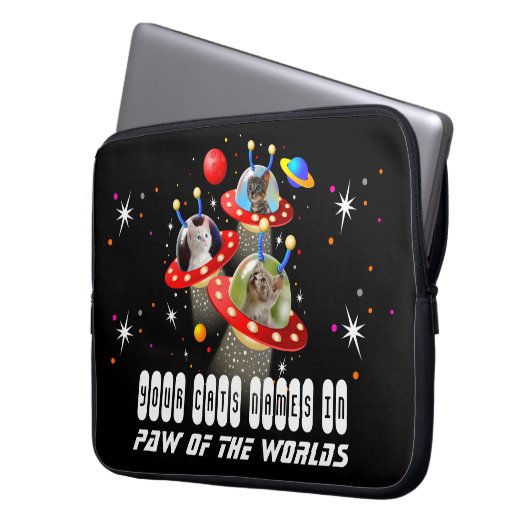 Ihre Katzen in einer Alien Raumschiff UFO Sci Fi F Laptopschutzhülle (Vorderseite Links)