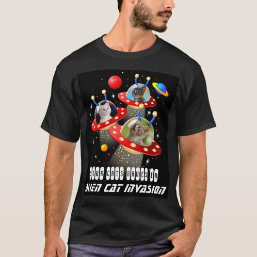 Ihre Katzen in einer Alien Raumschiff UFO Sci Fi F T-Shirt (Vorderseite)