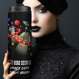 Ihre Katzen in Ufos Katzen im Weltraum Personalisi Thermosbecher