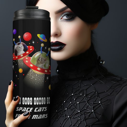 Ihre Katzen in Ufos Katzen im Weltraum Personalisi Thermosbecher