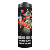 Ihre Katzen in Ufos Katzen im Weltraum Personalisi Thermosbecher (Vorderseite)