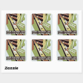 Ihre Kinder mögen diese Zuhause mit geringem Miete Quadratischer Aufkleber (Blatt)