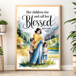 Ihre Kinder stehen auf, christliche Wandkunst für Poster