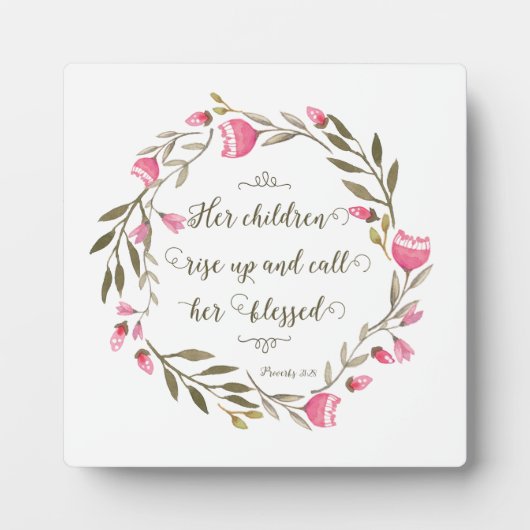 Ihre Kinder stehen auf und nennen sie gesegnet Fotoplatte (Vorderseite)