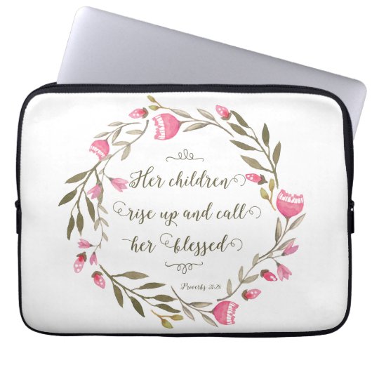Ihre Kinder stehen auf und nennen sie gesegnet Laptopschutzhülle (Vorderseite)
