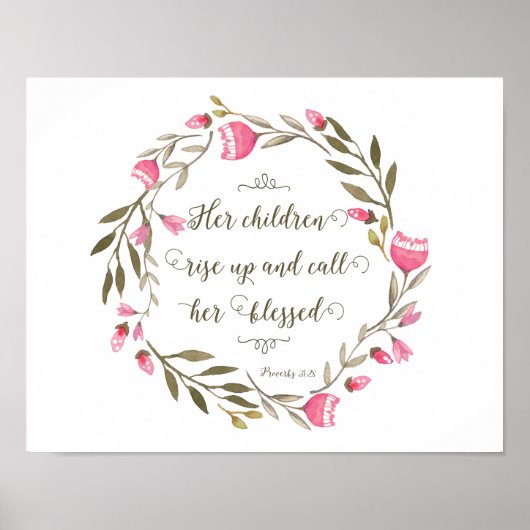 Ihre Kinder stehen auf und nennen sie gesegnet Poster (Vorne)