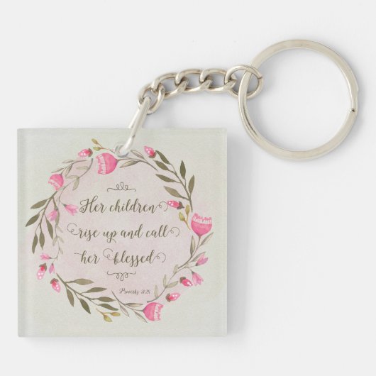 Ihre Kinder stehen auf und nennen sie gesegnet Schlüsselanhänger (Rückseite)