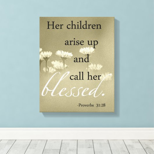 Ihre Kinder tauchen auf und nennen ihre gesegnete Leinwanddruck (Insitu (Holzboden))