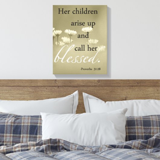 Ihre Kinder tauchen auf und nennen ihre gesegnete Leinwanddruck (Insitu (Schlafzimmer))