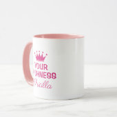 Ihre komische, hochnäsige rosa Prinzessin krönen b Tasse (Vorderseite Links)