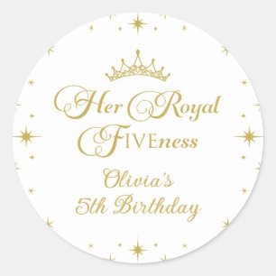 Ihre Königliche Fünf Gold Prinzessin 5. Geburtstag Runder Aufkleber