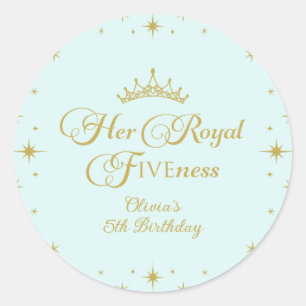 Ihre Königliche Fünf Gold Prinzessin 5. Geburtstag Runder Aufkleber