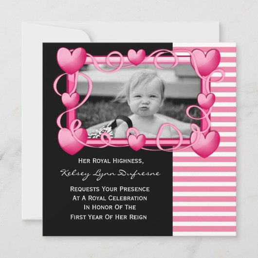 Ihre Königliche Hoheit mit Foto Einladung zum Gebu (Vorderseite)