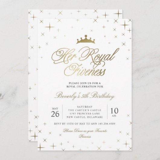 Ihre Königsfreude Einladung (Vorne/Hinten)