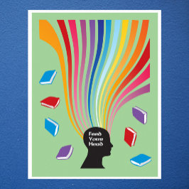 Ihre Kopfbücher gefüttert Poster