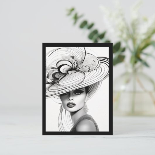 IHRE KRONE (SCHWARZ UND WEISS) #2 POSTKARTE (Stehend Vorderseite)