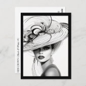 IHRE KRONE (SCHWARZ UND WEISS) #2 POSTKARTE (Vorne/Hinten)